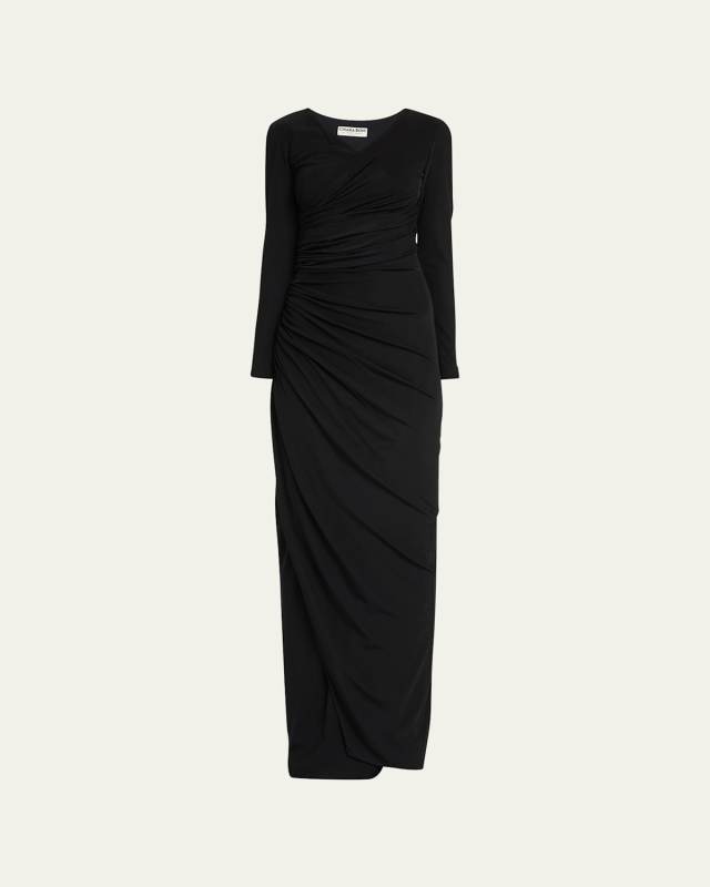 Bello Ruched Jersey Column Gown